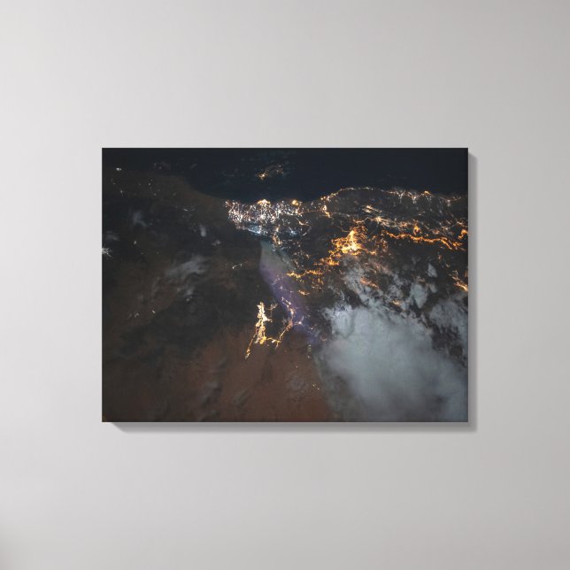 The City Lights Of Jazan And Its Suburbs Canvas Print (Front)