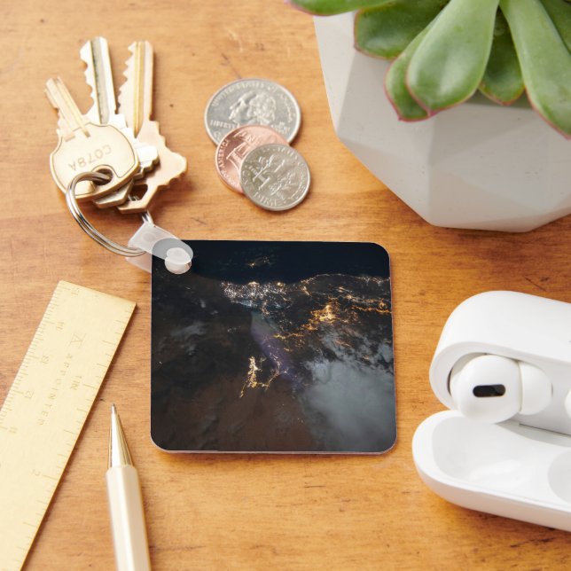 The City Lights Of Jazan And Its Suburbs Keychain (Desk)