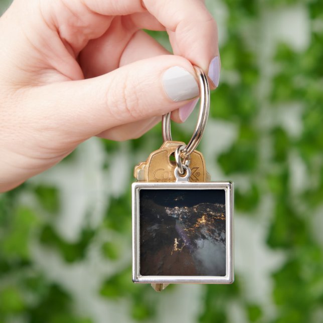 The City Lights Of Jazan And Its Suburbs Keychain (Hand)