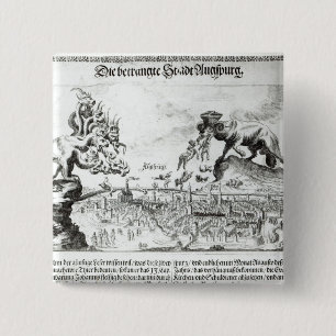 The City of Augsburg forced to accept Catholic 2 Inch Square Button