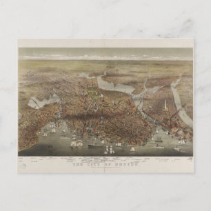 The City of Boston Massachusetts in 1873 Postcard