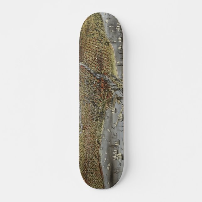 The City of Chicago Illinois from 1874 Skateboard (Front)