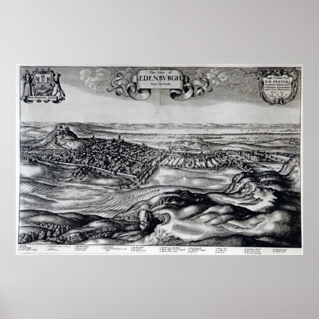The City of Edinburgh from the South Poster (Front)