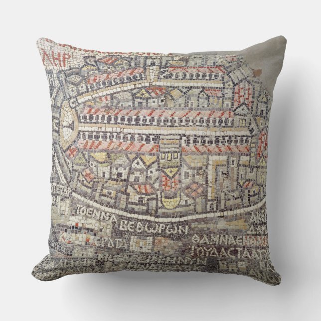 The City of Jerusalem and the surrounding area Throw Pillow (Front)