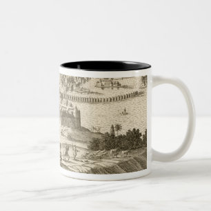 The City of Mexico, 1723 (engraving) Two-Tone Coffee Mug