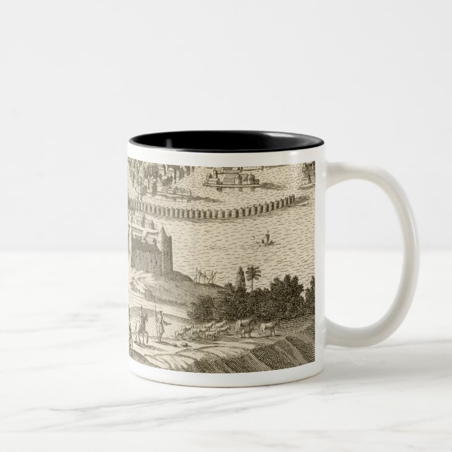 The City of Mexico, 1723 (engraving) Two-Tone Coffee Mug (Right)