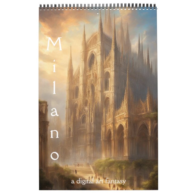 The city of Milan, fantasy in digital art, Calendar (Cover)