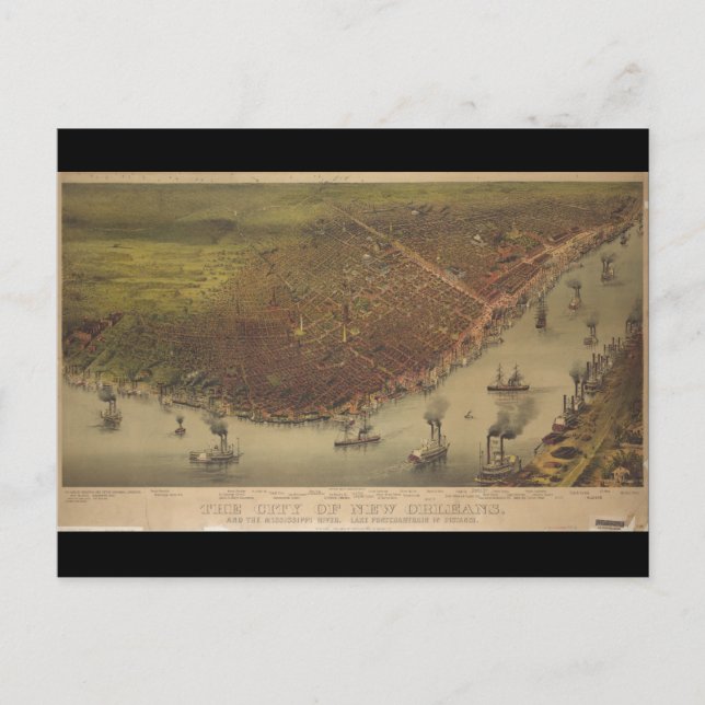 The City of New Orleans Louisiana from 1885 Postcard (Front)