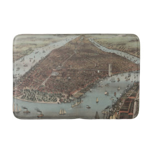 The City of New York 1883 (Colour Lithograph) Bath Mat