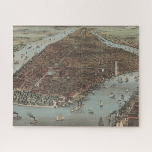 The City of New York   1883 (Colour Lithograph) Jigsaw Puzzle