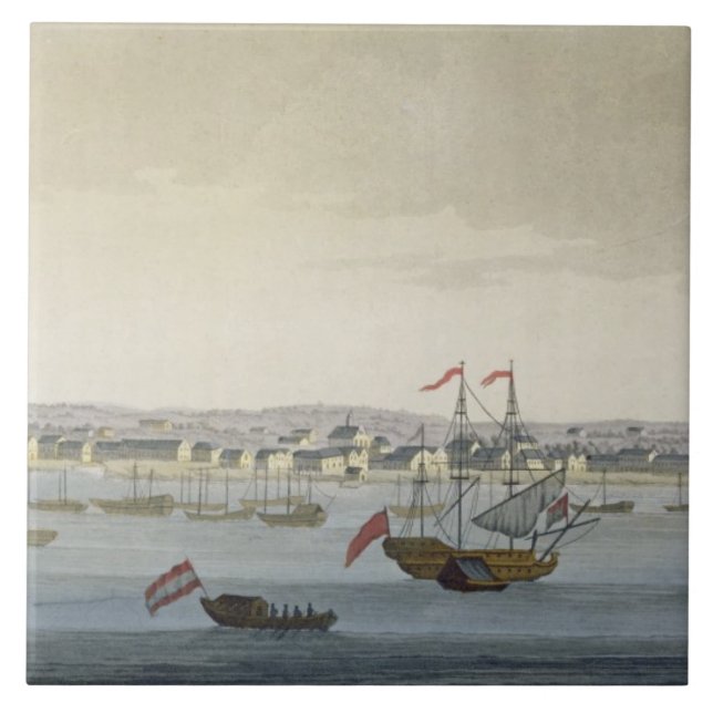 The City of Paramaribo (colour engraving) Tile (Front)