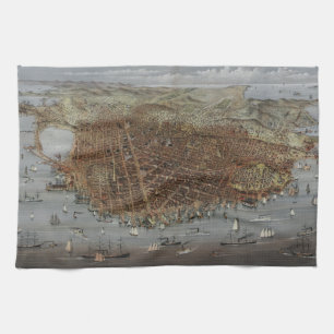 The City of San Francisco California from 1878 Kitchen Towel