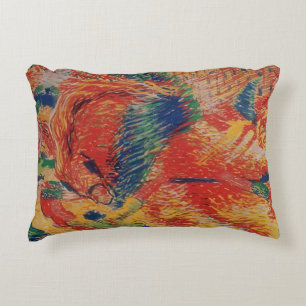 The City Rises, 1911 (tempera on card) Accent Pillow