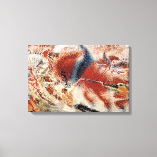 The City Rises (by Umberto Boccioni) Canvas Print (Front)