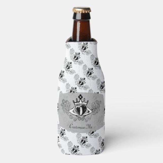 The Claddagh (Black) Bottle Cooler (Bottle Front)