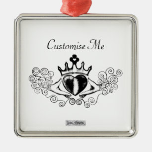 The Claddagh (Black) Metal Ornament