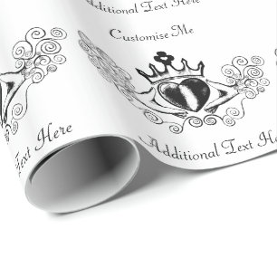 The Claddagh (Black) Wrapping Paper