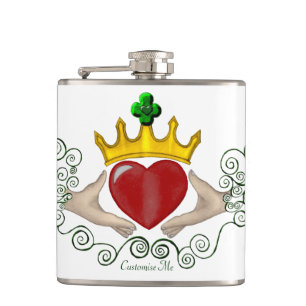 The Claddagh (Full Colour) Hip Flask