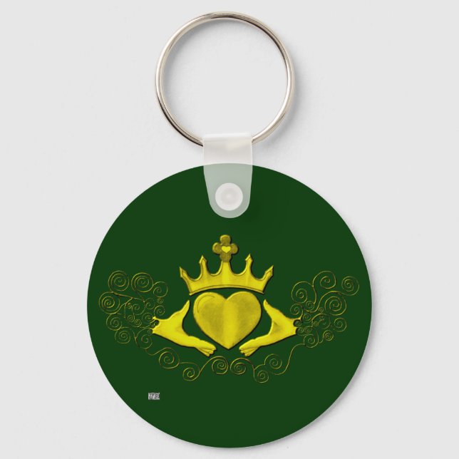 The Claddagh (Gold) Keychain (Front)