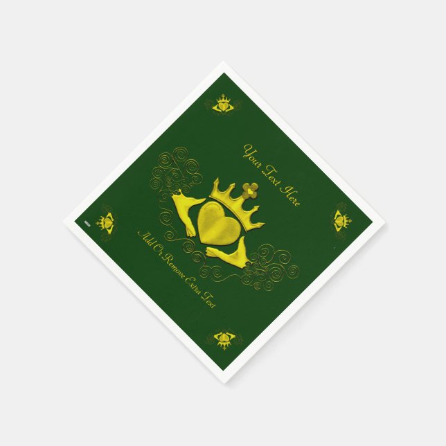 The Claddagh (Gold) Napkin (Corner)