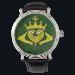 The Claddagh (Gold) Watch<br><div class="desc">The Claddagh's distinctive design features two hands clasping a heart, and usually surmounted by a crown. The elements of this symbol are often said to correspond to the qualities of love (the heart), friendship (the hands), and loyalty (the crown). Often given in ring form, the Claddagh may be used for...</div>