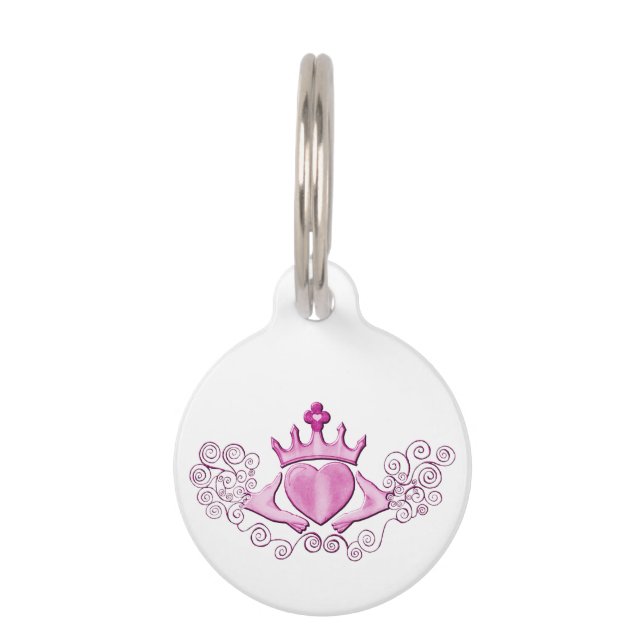 The Claddagh (Pink) Pet Tag (Front)