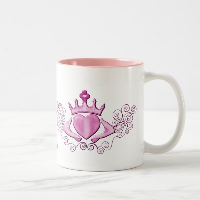 The Claddagh (Pink) Two-Tone Coffee Mug (Right)