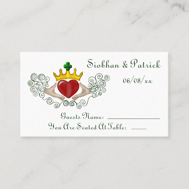 The Claddagh Placement Cards (Full Colour) Wedding (Front)