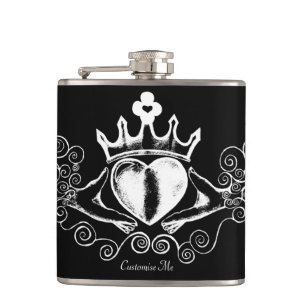 The Claddagh (White) Hip Flask