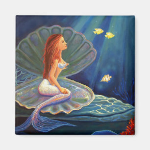 The Clamshell Mermaid - Art Magnet
