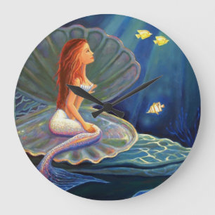 The Clamshell Mermaid Art Wall Clock