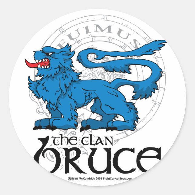 The Clan Bruce Classic Round Sticker (Front)