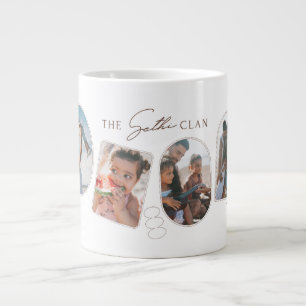 The ___ Clan Personalized Gift Photo Collage Co Large Coffee Mug