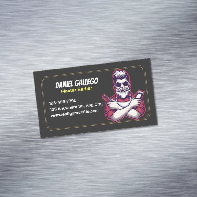 The Classic Cut Barber Magnetic Business Card (In Situ)