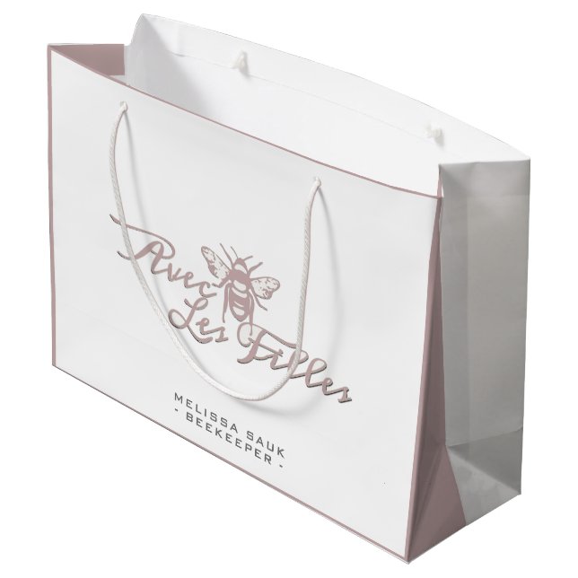 The Classy Beekeeper Collection Hive Garden Tote Large Gift Bag (Back Angled)