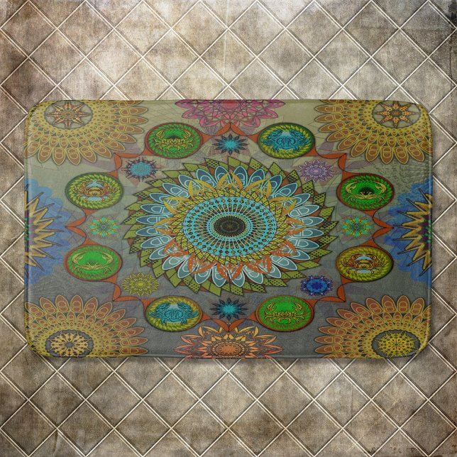 The Claws of Brachyura symbolic mandala art Bath Mat (Creator Uploaded)