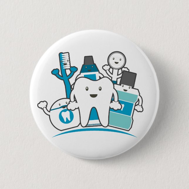 The Clean Teeth Gang 2 Inch Round Button (Front)