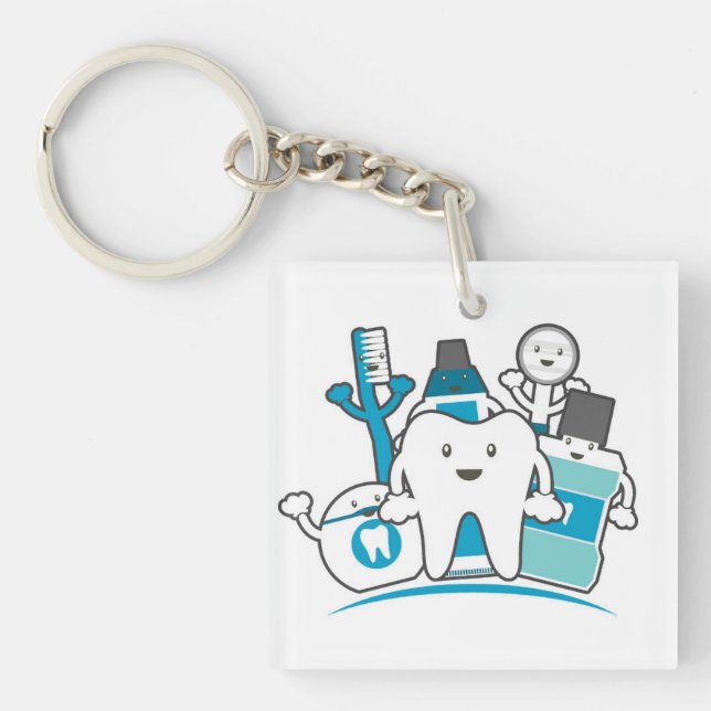 The Clean Teeth Gang Keychain (Front)