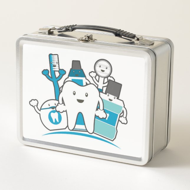 The Clean Teeth Gang Metal Lunch Box (Front)