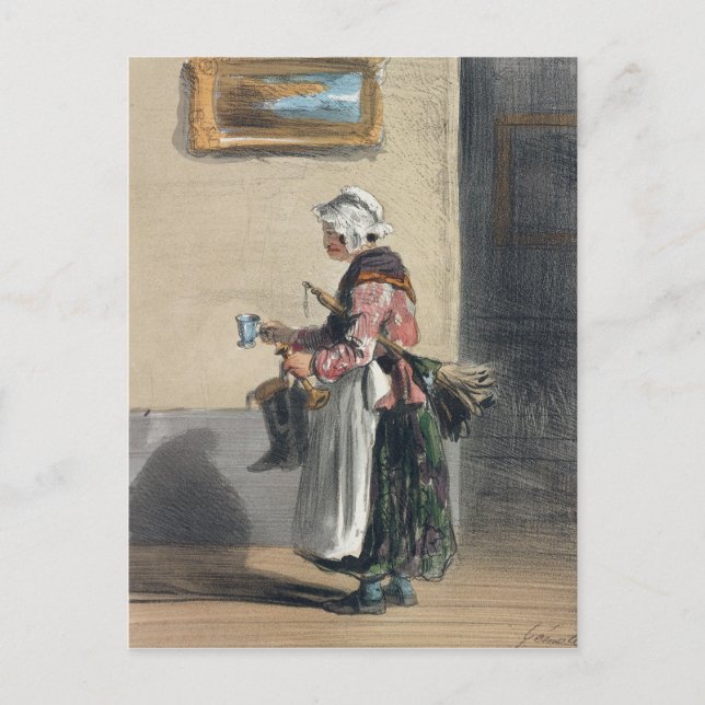 The Cleaning Lady, from 'Les Femmes de Paris' Postcard (Front)