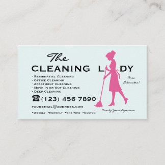 The Cleaning Lady House Janitorial Services Business Card