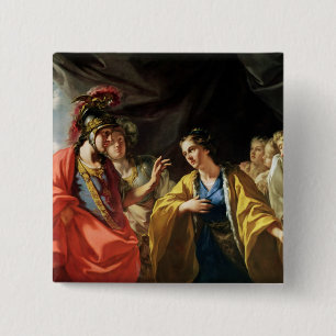 The Clemency of Alexander the Great 2 Inch Square Button