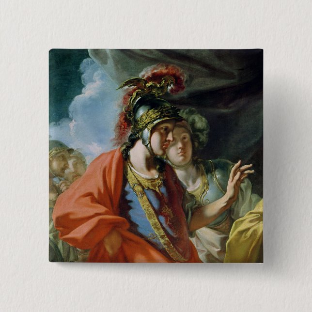The Clemency of Alexander the Great 2 Inch Square Button (Front)