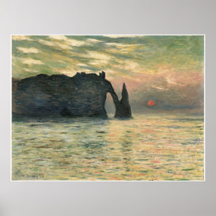 The Cliff at Etretat, 1883 Poster