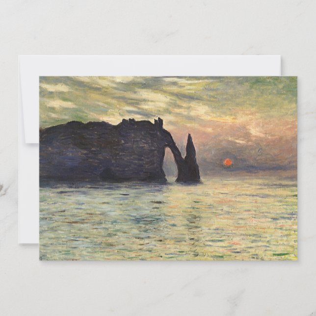 The Cliff Etretat, Sunset by Claude Monet (Front)