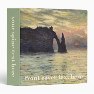 The Cliff Etretat, Sunset by Claude Monet Binder