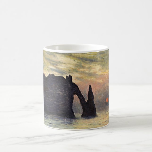 The Cliff Etretat, Sunset by Claude Monet Coffee Mug (Center)