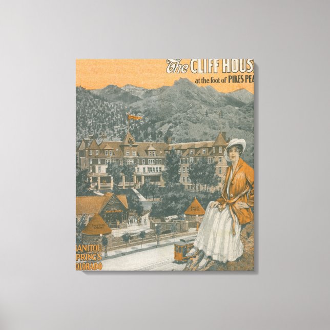 The Cliff House & Pikes Peak Canvas Print (Front)