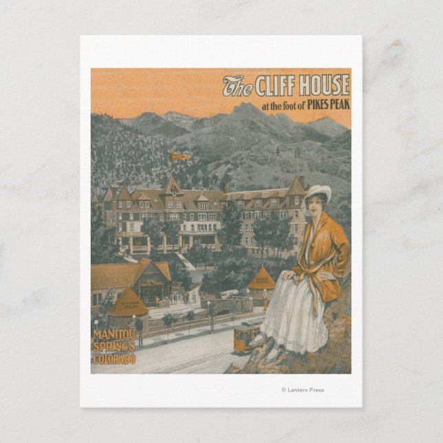 The Cliff House & Pikes Peak Postcard (Front)