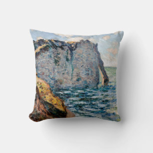 The Cliff of Aval, Monet Throw Pillow
